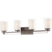 Parsons Studio 4 Light Bath in Smoked Iron Finish with Clear and Etched White Glass - Minka-Lavery