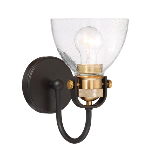Monico Bath Light - Bronze with Brass finish with Clear Seeded Glass - Minka-Lavery