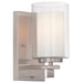 Parsons Studio 1 Light Bath in Brushed Nickel Finish with Clear and Etched White Glass - Minka-Lavery