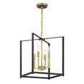 Load image into Gallery viewer, Colwick 4 Light Pendant in Coal Black & Signature Brass Finish - Minka-Lavery
