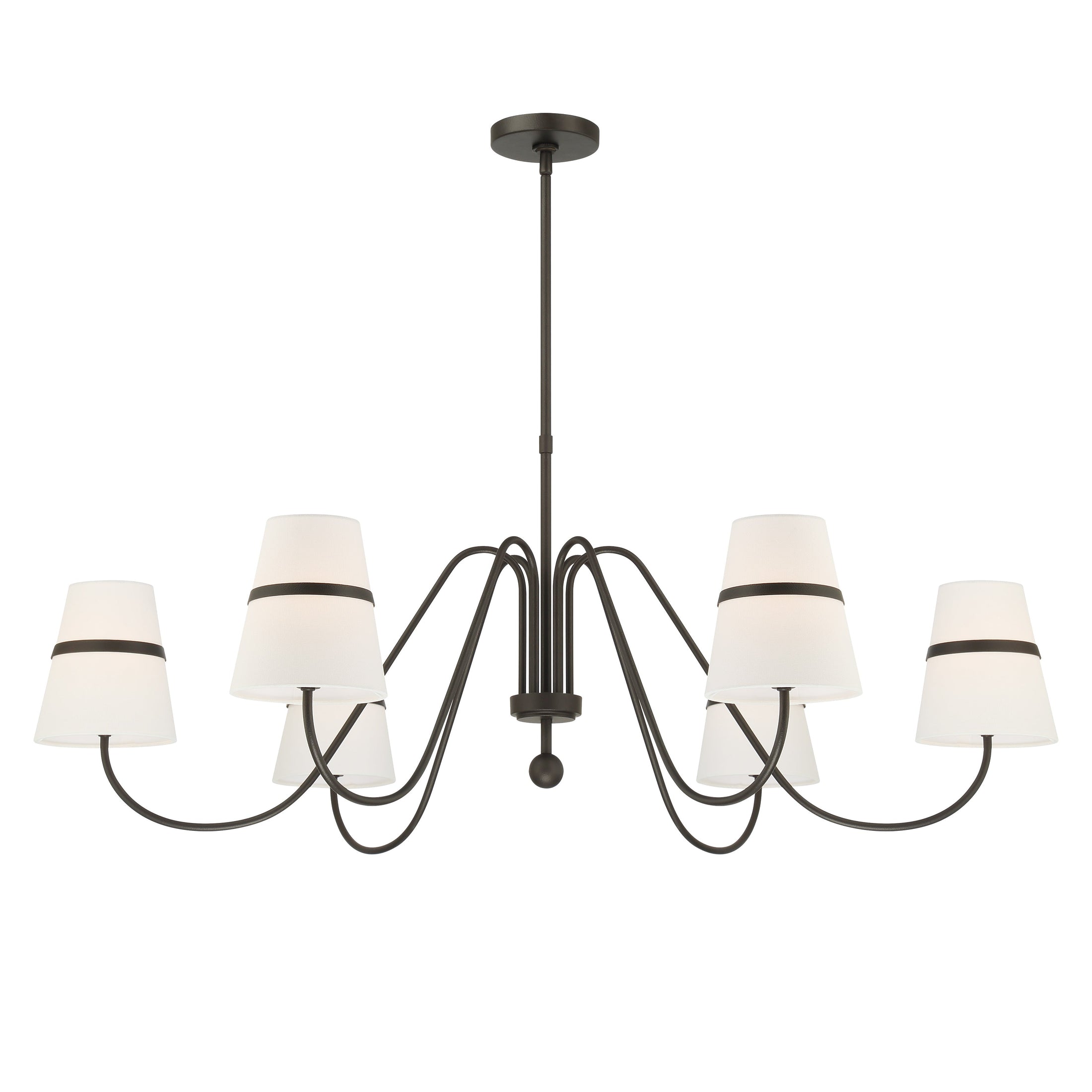 Althia 6-Light Chandelier - Textured Dark Bronze with White Linen - Minka-Lavery