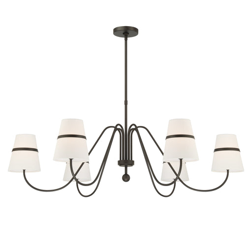Althia 6-Light Chandelier - Textured Dark Bronze with White Linen - Minka-Lavery