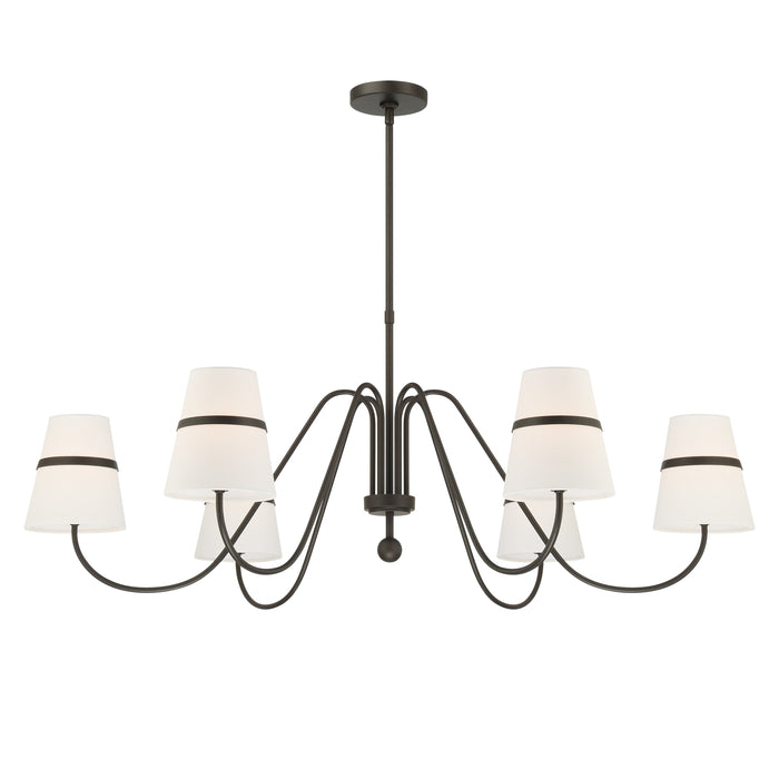 Althia 6-Light Chandelier - Textured Dark Bronze with White Linen - Minka-Lavery