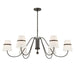 Althia 6-Light Chandelier - Textured Dark Bronze with White Linen - Minka-Lavery