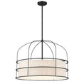 Load image into Gallery viewer, Gateway Park 6 Light Pendant in Coal Finish and Oatmeal Linen Shade - Minka-Lavery
