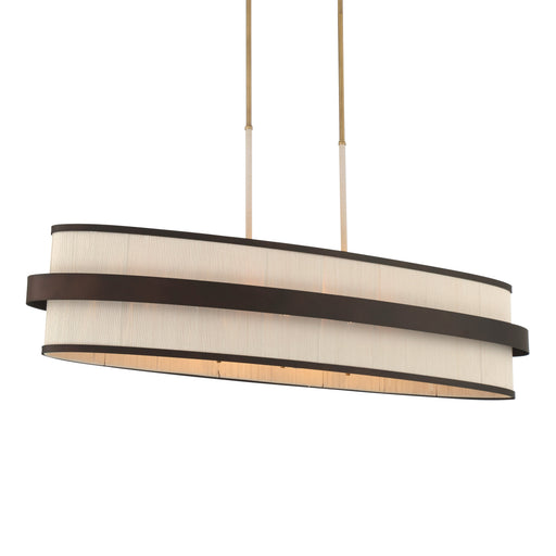 Harbor Wrap 8-Light Island - Dark Bronze and Painted Legacy Brass with Tan Cotton Thread - Minka-Lavery