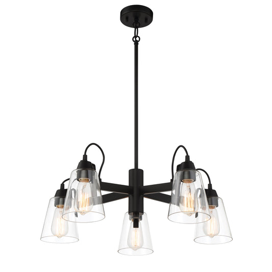 Beckonridge 5 Light Chandelier in Coal Finish with Clear Glass - Minka-Lavery