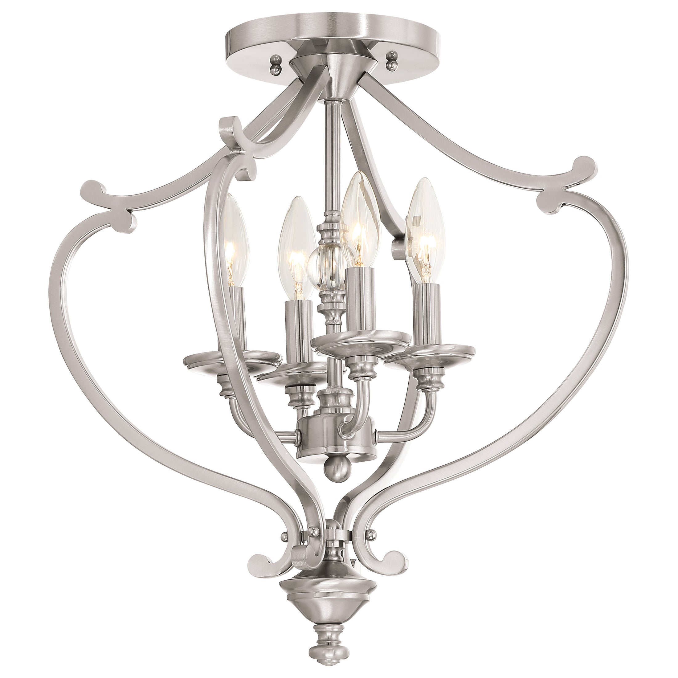 Savannah Row 4 Light Semi Flush in Brushed Nickel - Minka-Lavery