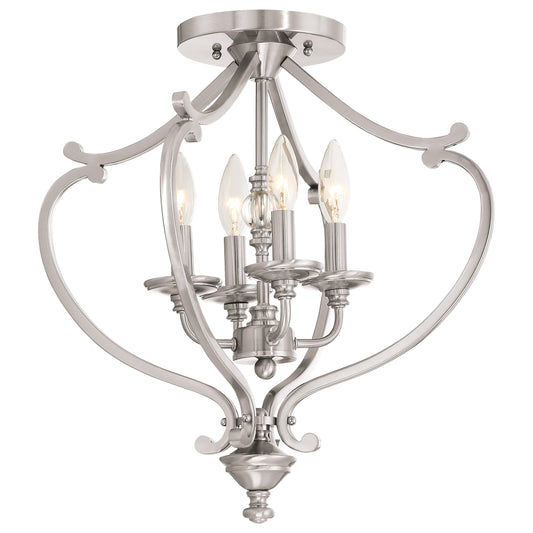 Savannah Row 4 Light Semi Flush in Brushed Nickel - Minka-Lavery