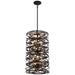 Vortic Flow 6 Light Pendant in Dark Bronze with Mosaic Gold Interior Finish - Minka-Lavery
