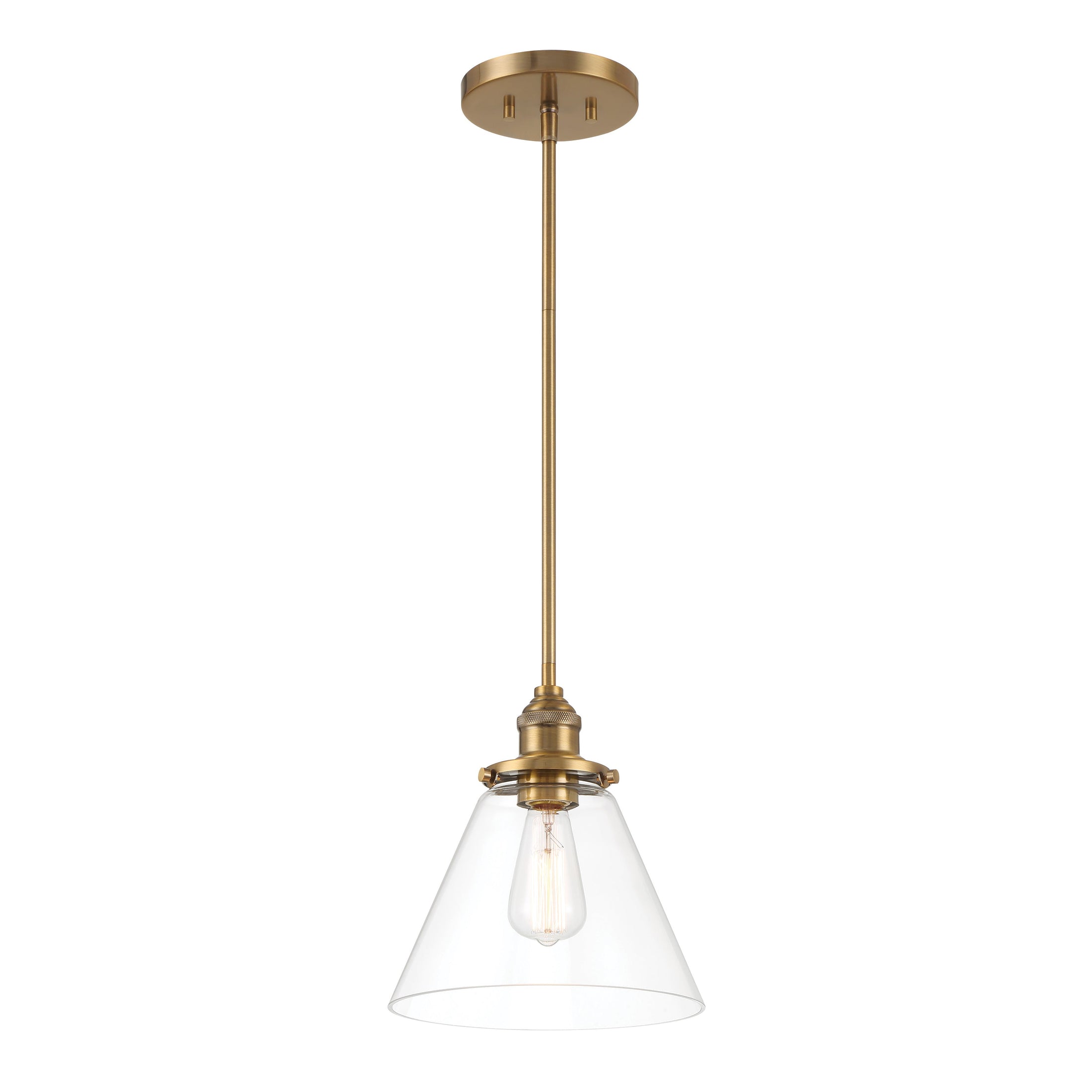 Barwell 1 Light Pendant in Oxidized Aged Brass with Clear Glass - Minka-Lavery