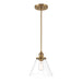 Barwell 1 Light Pendant in Oxidized Aged Brass with Clear Glass - Minka-Lavery