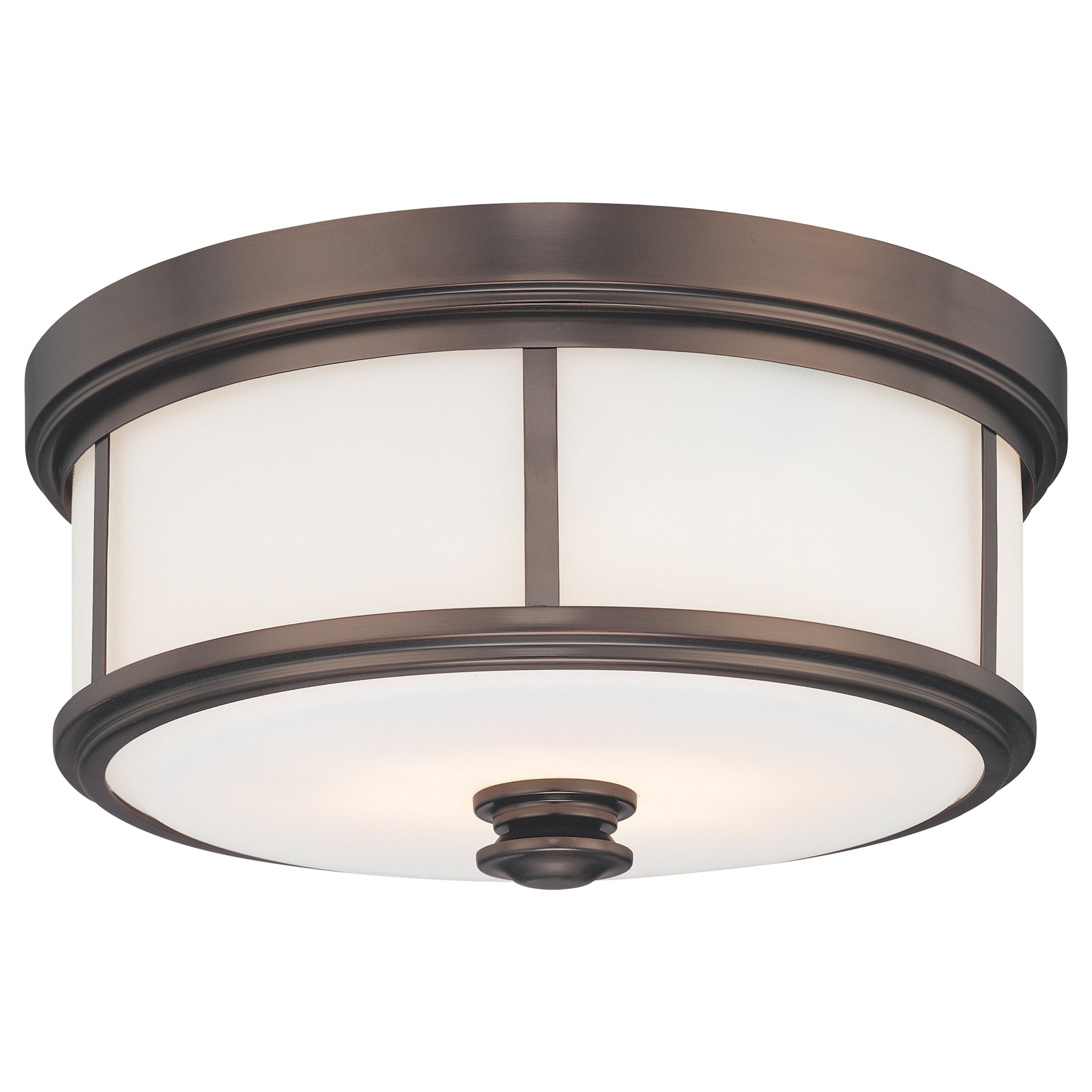 Harbour Point 2 Light Flush Mount in Harbour Point Bronze Finish with Etched Opal Glass - Minka-Lavery