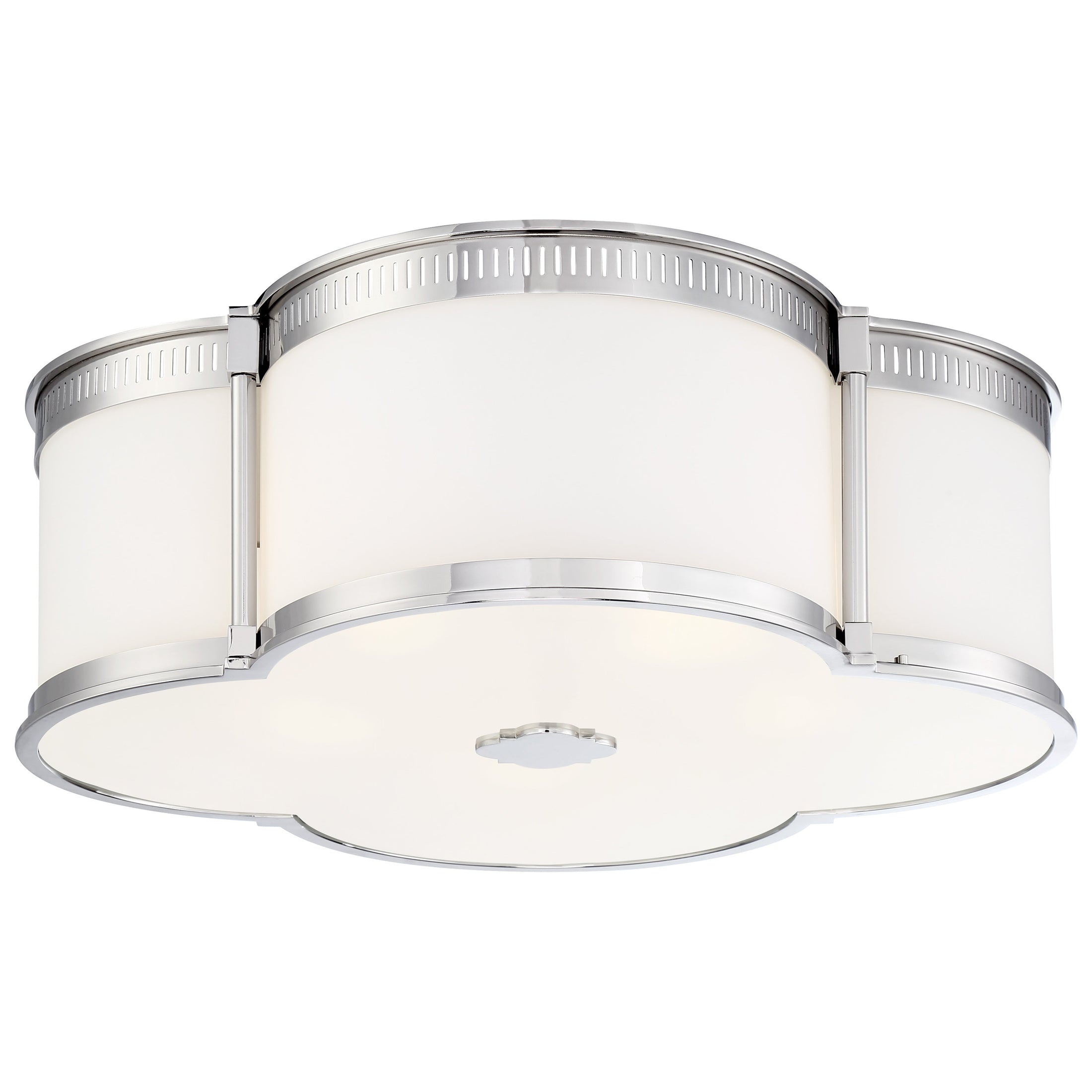 Flush Mount LED 22" Decorative Flush Mount in Polished Nickel Finish and Etched White Glass - Minka-Lavery