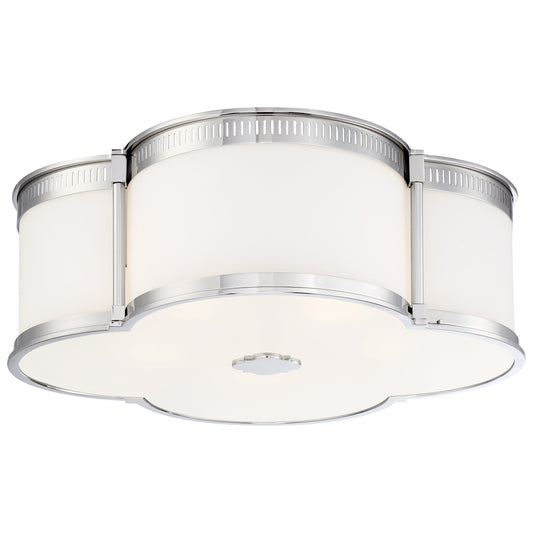 Flush Mount LED 22" Decorative Flush Mount in Polished Nickel Finish and Etched White Glass - Minka-Lavery