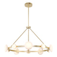 Load image into Gallery viewer, Zill 10 Light Chandelier in Lily Gold Finish and Alabaster Shade - Minka-Lavery
