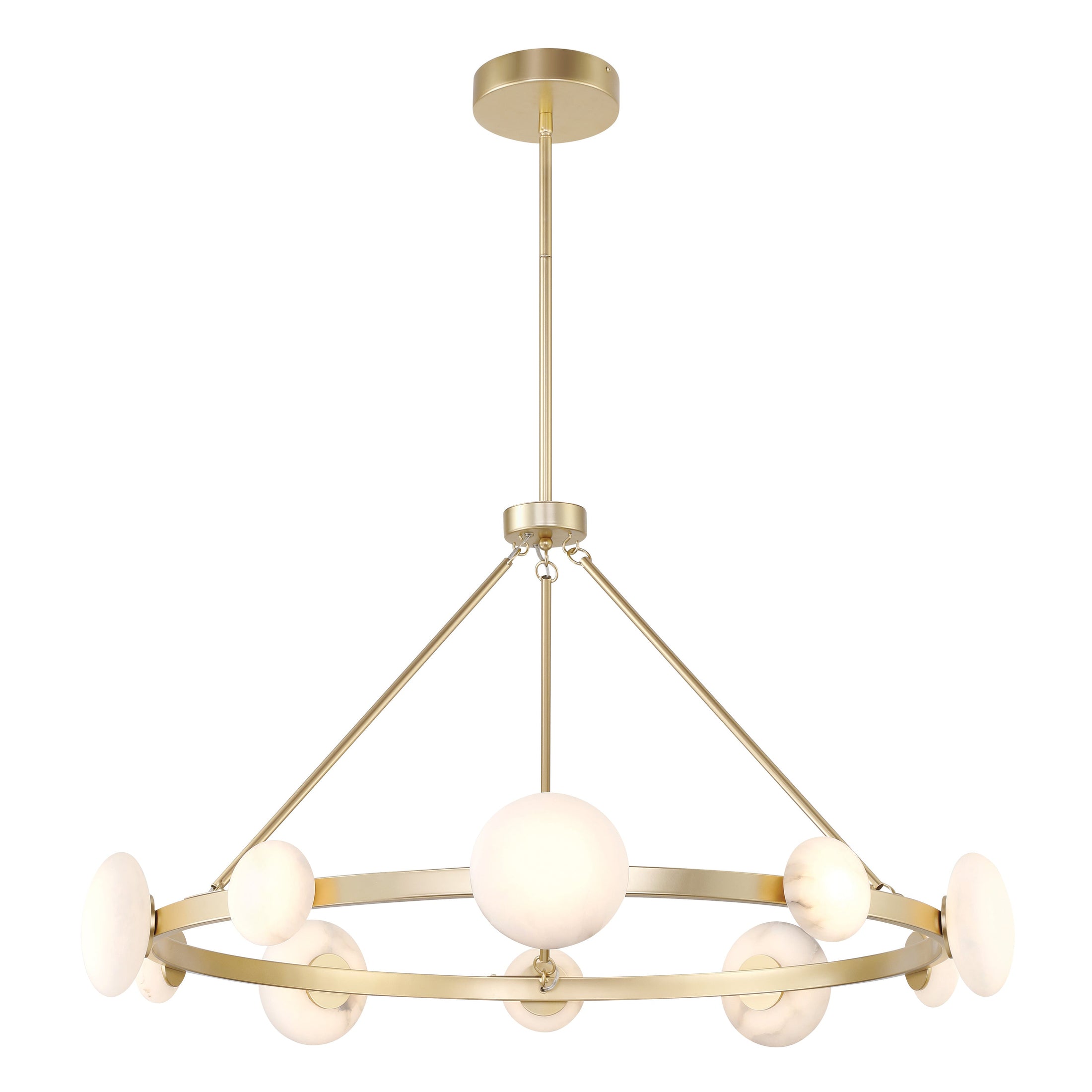 Zill 10 Light Chandelier in Lily Gold Finish and Alabaster Shade - Minka-Lavery