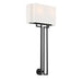 Upham Estates 2 Light Wall Torchiere in Coal and Polished Nickel Finish with White Line Shade - Minka-Lavery