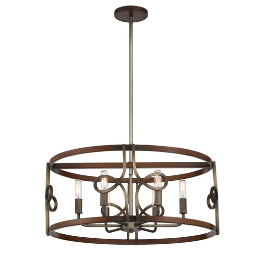 Yorkville by Robin Baron 6 Light Pendant with Aged Darkwood with Silver Patina Finish with Clear Glass, a Robin Baron Design - Minka-Lavery
