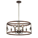 Yorkville by Robin Baron 6 Light Pendant with Aged Darkwood with Silver Patina Finish with Clear Glass, a Robin Baron Design - Minka-Lavery