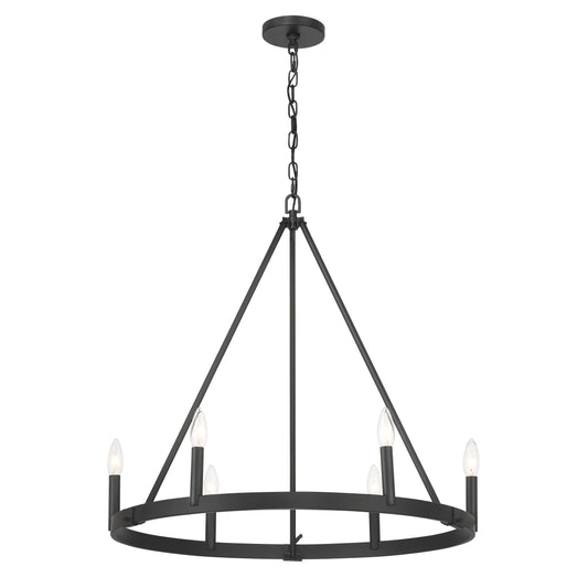 Dutton 6 Light Chandelier in Black Coal Finish - Minka-Lavery