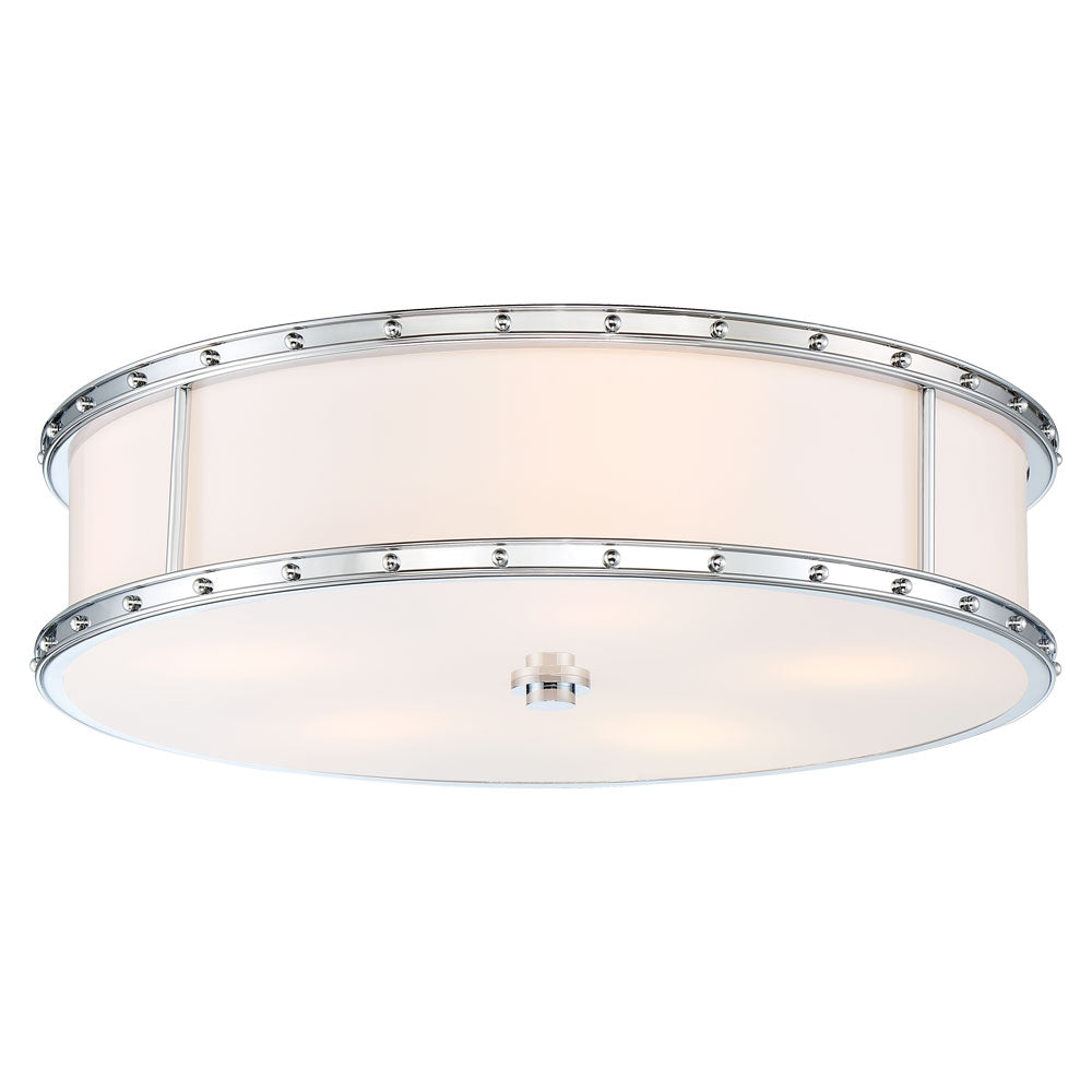 Flush Mount LED 20-1/4" Decorative Flush Mount in Chrome Finish and Etched White Glass - Minka-Lavery
