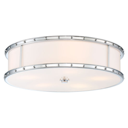 Flush Mount LED 20-1/4" Decorative Flush Mount in Chrome Finish and Etched White Glass - Minka-Lavery