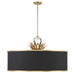 Caprio 8 Light Pendant in Natural Brushed Brass Finish and Fabric Shade - Minka-Lavery