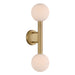 Fenton 2-Light Wall Sconce - Legacy Brass with White Striped Glass - Minka-Lavery