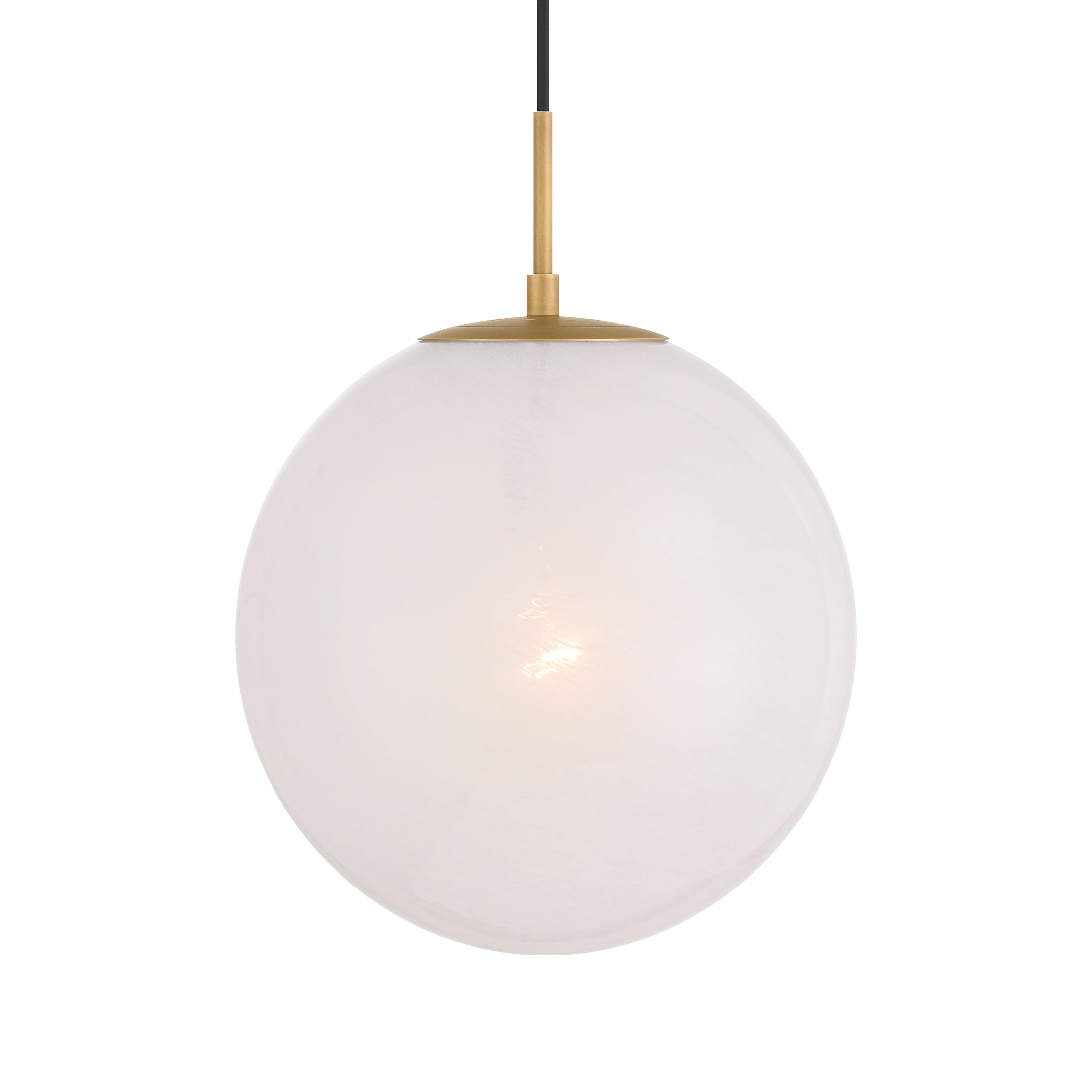 Mist 1-Light Pendant - Legacy Brass with Alabaster Glass - Minka-Lavery