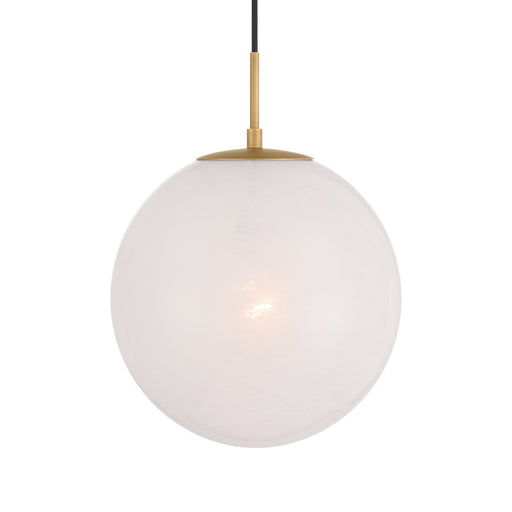 Mist 1-Light Pendant - Legacy Brass with Alabaster Glass - Minka-Lavery
