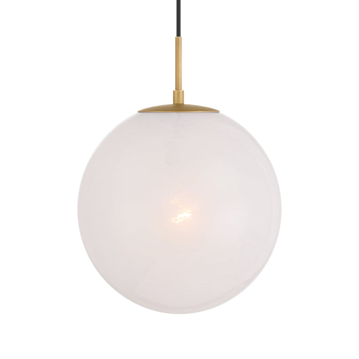 Mist 1-Light Pendant - Legacy Brass with Alabaster Glass - Minka-Lavery