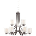 Load image into Gallery viewer, Parsons Studio 9 Light Chandelier in Smoked Iron Finish with Clear and Etched White Glass - Minka-Lavery
