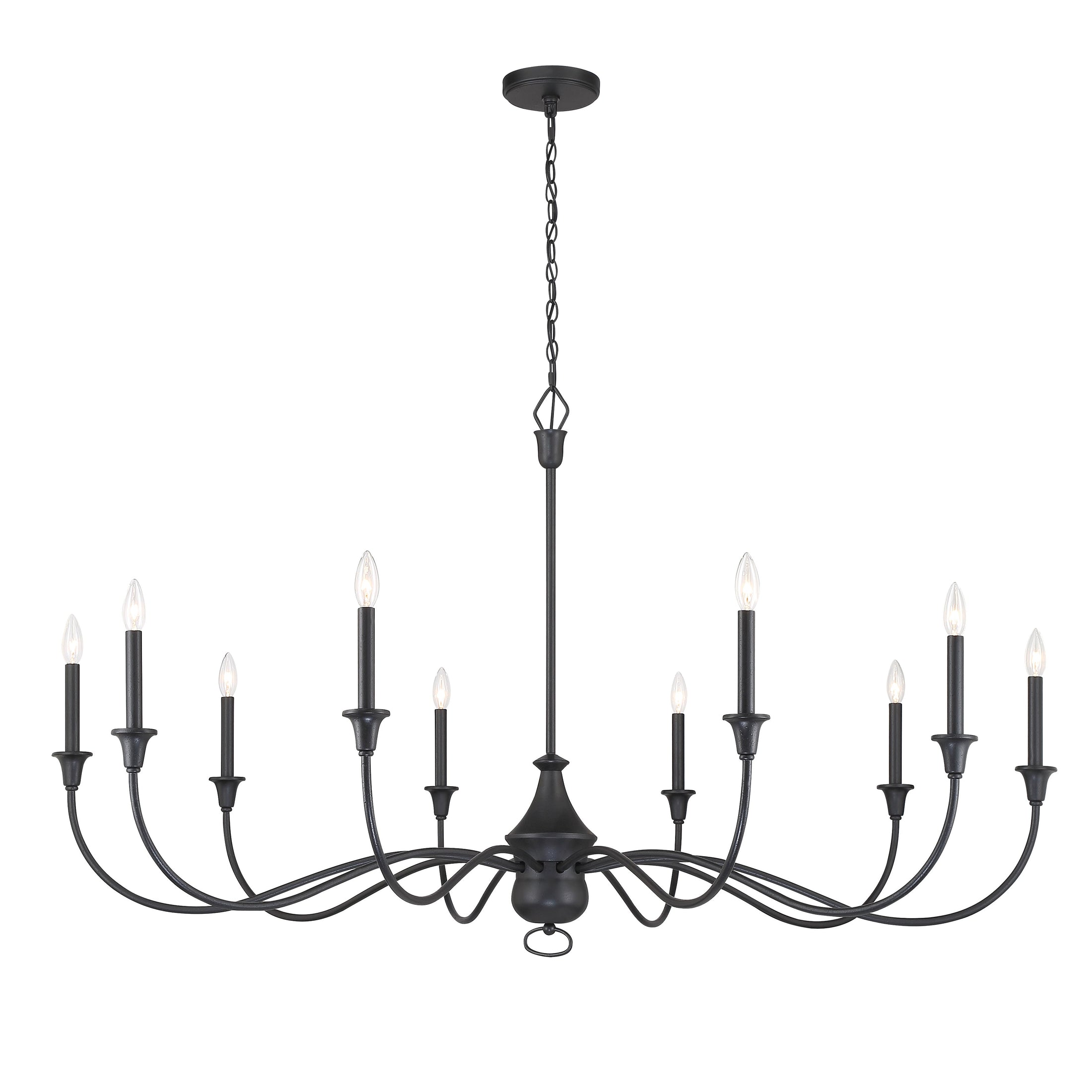 Halifax County 10 Light, Chandelier Fixture in Metal with a Textured Black Finish - Minka-Lavery