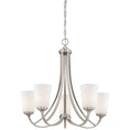 Load image into Gallery viewer, Overland Park 5 Light Chandelier in Brushed Nickel Finish with Etched Opal Glass - Minka-Lavery
