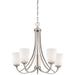 Overland Park 5 Light Chandelier in Brushed Nickel Finish with Etched Opal Glass - Minka-Lavery