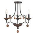 Load image into Gallery viewer, Colonial Charm 3 Light Semi Flush in Old World Bronze Finish with Walnut Accents - Minka-Lavery
