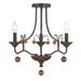 Colonial Charm 3 Light Semi Flush in Old World Bronze Finish with Walnut Accents - Minka-Lavery