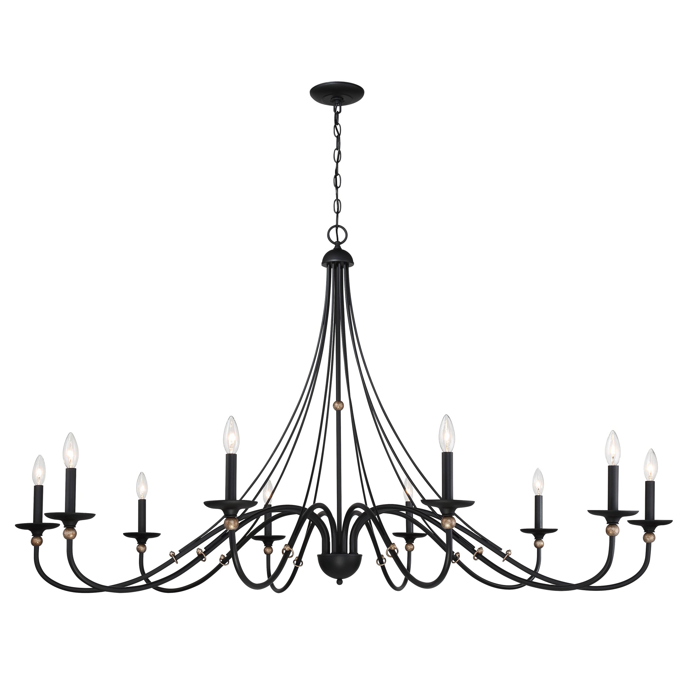 Westchester County 10 Light Chandelier in Sand Coal with Skyline Gold Leaf Finish - Minka-Lavery