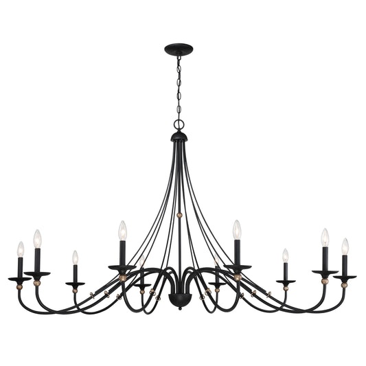 Westchester County 10 Light Chandelier in Sand Coal with Skyline Gold Leaf Finish - Minka-Lavery