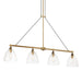 Sommersby 4-Light Island Light - Legacy Brass and Matte Black with Clear Glass - Minka-Lavery