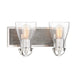 Garrison Garrison - 2 Light Bath - Brush Nickel with Shale Wood - Seeded Glass - Minka-Lavery