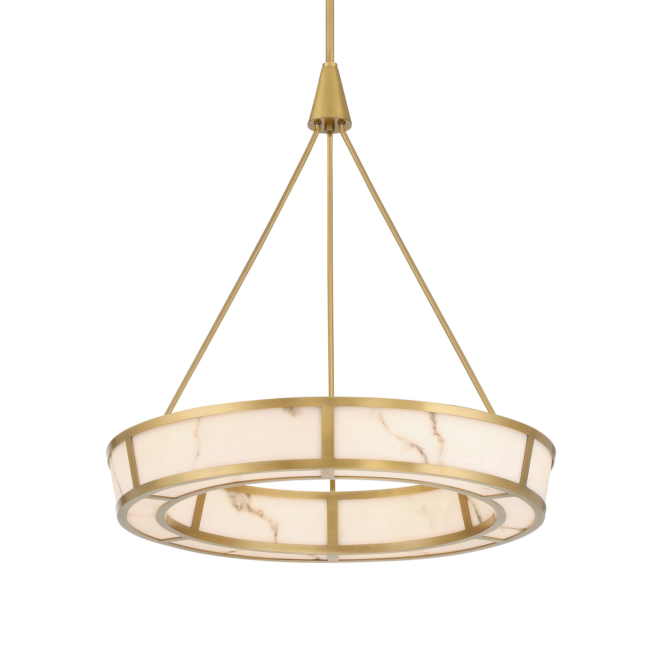 Velaris LED Pendant - Legacy Brass with Faux Alabaster - Minka-Lavery