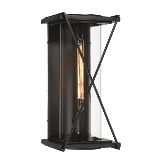 Rockhill 1-Light Outdoor Sconce - Dark Matte Black with Clear Glass - Minka-Lavery