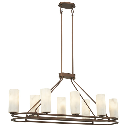 Buchanan 8 Light Island in Hellenic Bronze Finish  with Faux Alabaster Glass - Minka-Lavery
