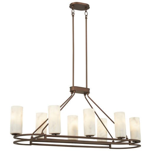 Buchanan 8 Light Island in Hellenic Bronze Finish  with Faux Alabaster Glass - Minka-Lavery
