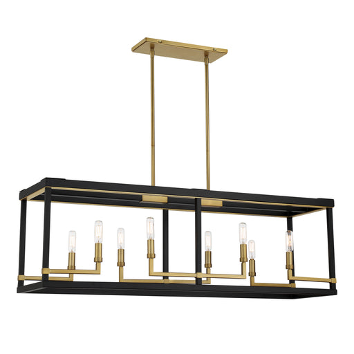 UNION ESTATES 8 Light Island in Coal and Soft Brass Finish - Minka-Lavery