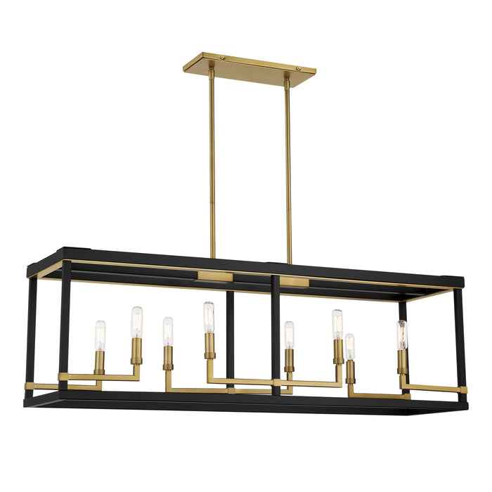 UNION ESTATES 8 Light Island in Coal and Soft Brass Finish - Minka-Lavery