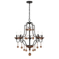 Load image into Gallery viewer, Colonial Charm 5 Light Chandelier with Wood Accents in Old World Bronze with Walnut Finish - Minka-Lavery
