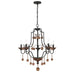 Colonial Charm 5 Light Chandelier with Wood Accents in Old World Bronze with Walnut Finish - Minka-Lavery